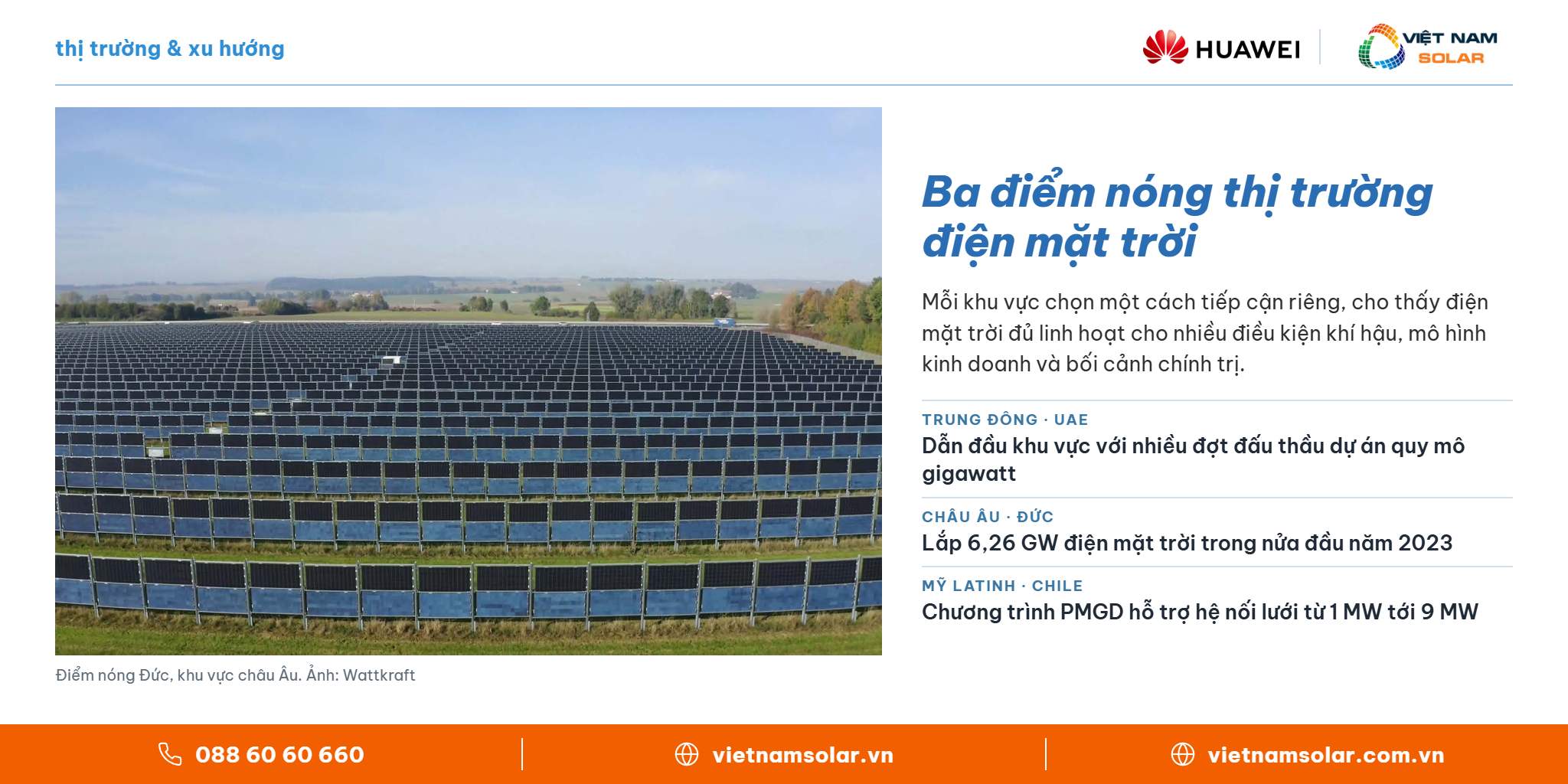 Ba điểm nóng thị trường điện mặt trời – Huawei FusionSolar, Việt Nam Solar