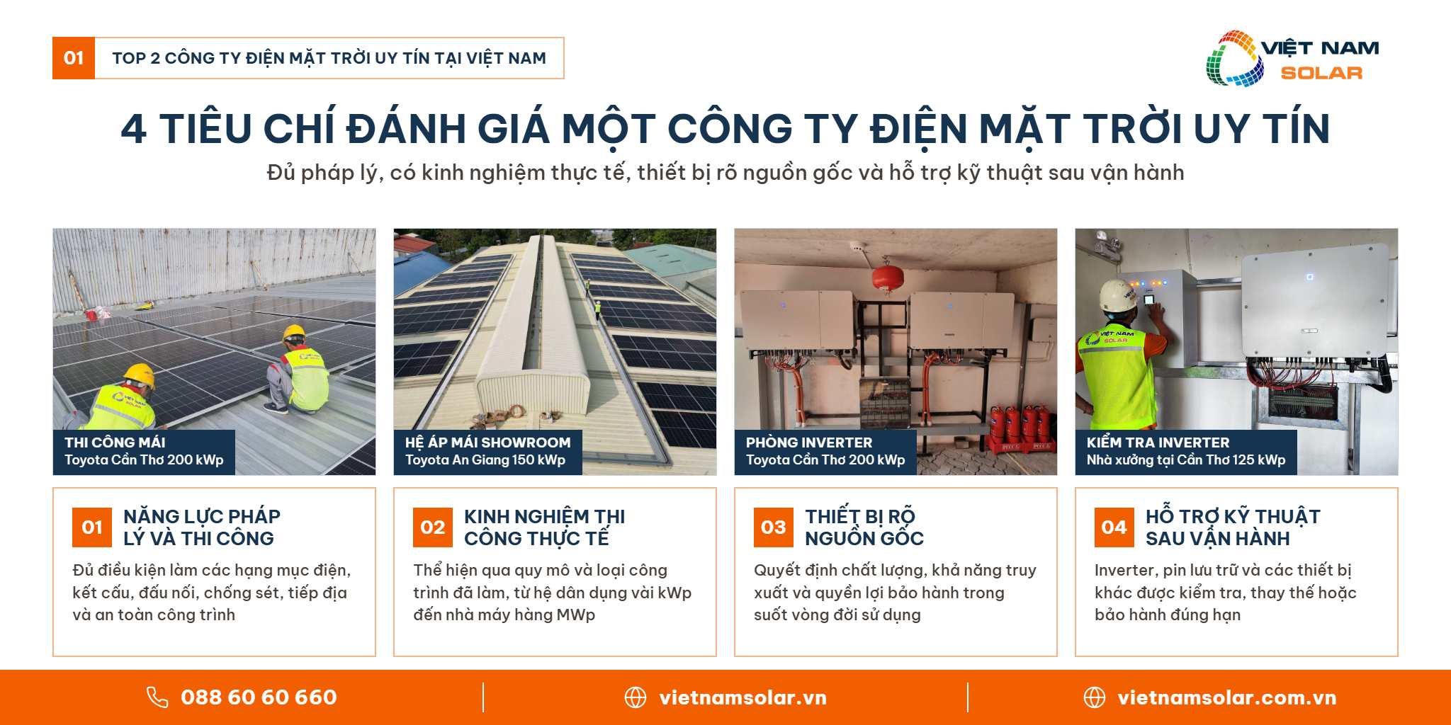 Top 2 công ty điện mặt trời uy tín tại Việt Nam - 4 tiêu chí đánh giá một công ty điện mặt trời uy tín