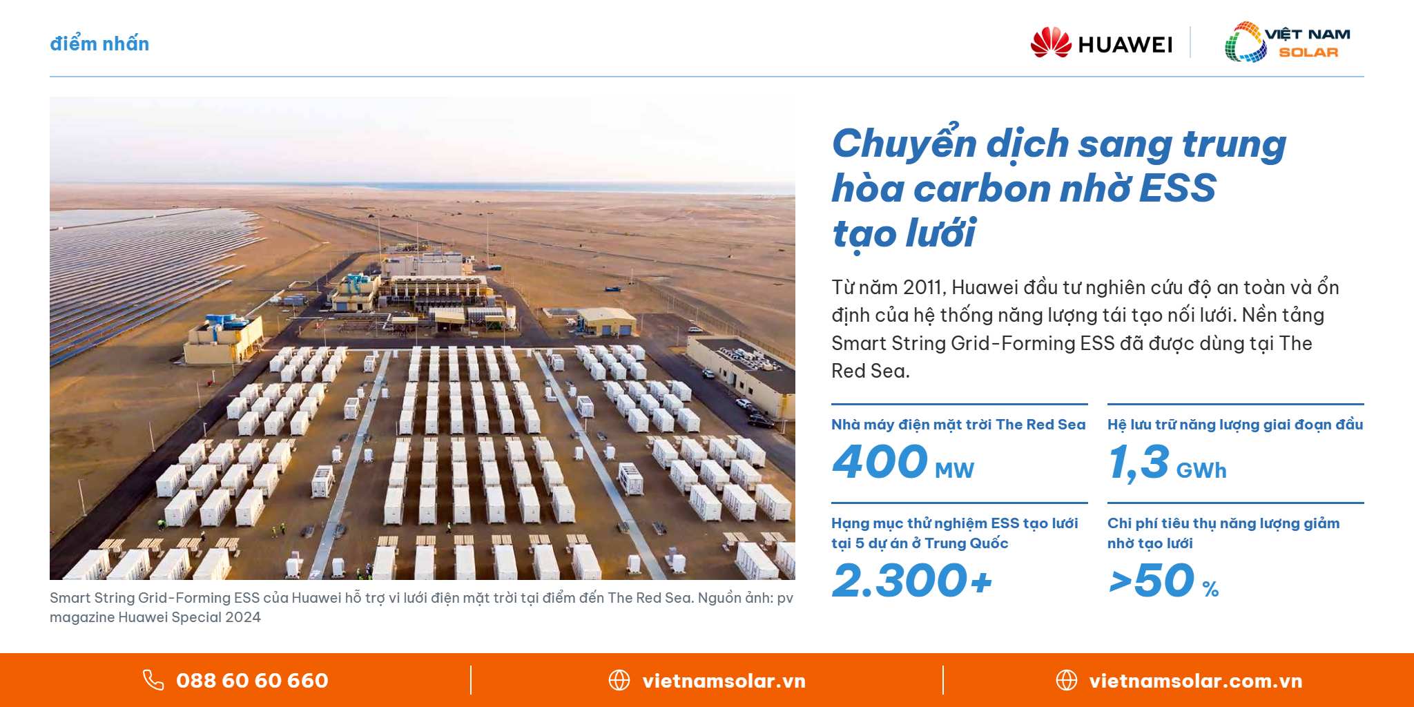 Chuyển dịch sang trung hòa carbon nhờ ESS tạo lưới – Huawei FusionSolar, Việt Nam Solar